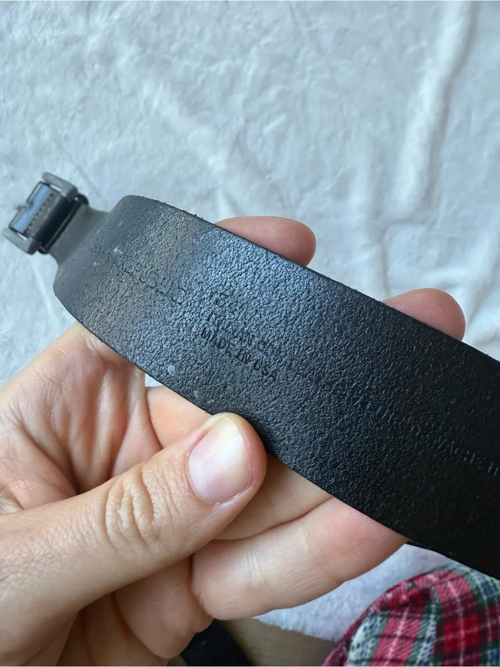 Banana Republic Black Leather Men's Belt with Matte Buckle